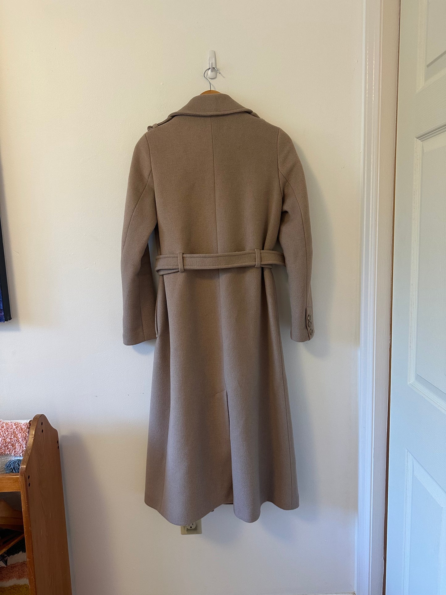Soia & Kyo Classic Beige Wool Blend Trench Coat | Size XS
