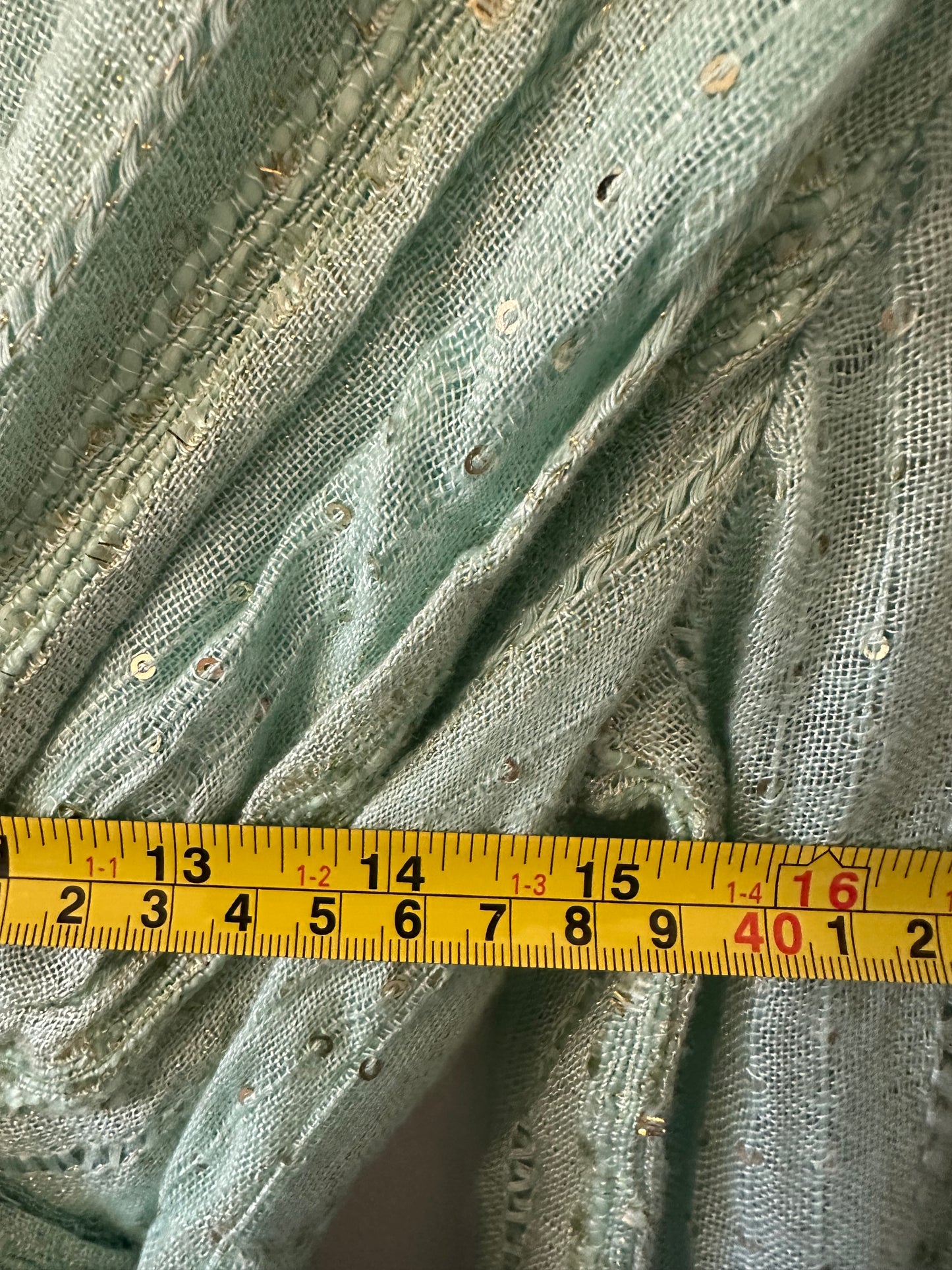 Sundress Long Sleeve Mint Green Wrap Maxi Dress | Size XS/S