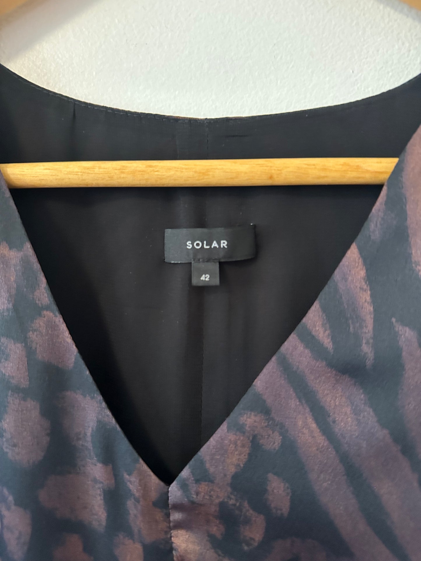 Solar Black and Brown Patterned Dress | Size EU 42