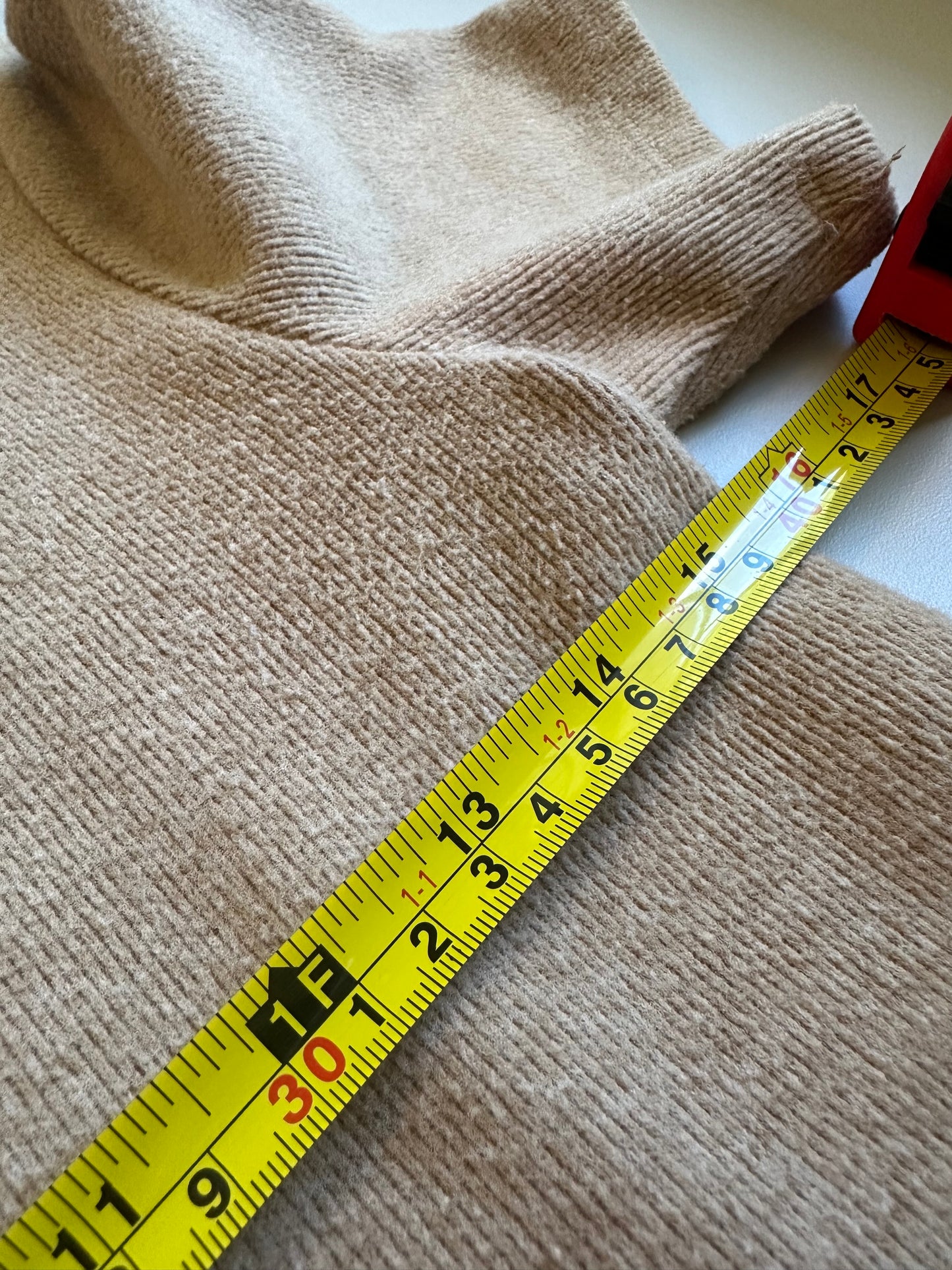 Zara Tan Mini Sweater Dress with Short Sleeves | Size Small
