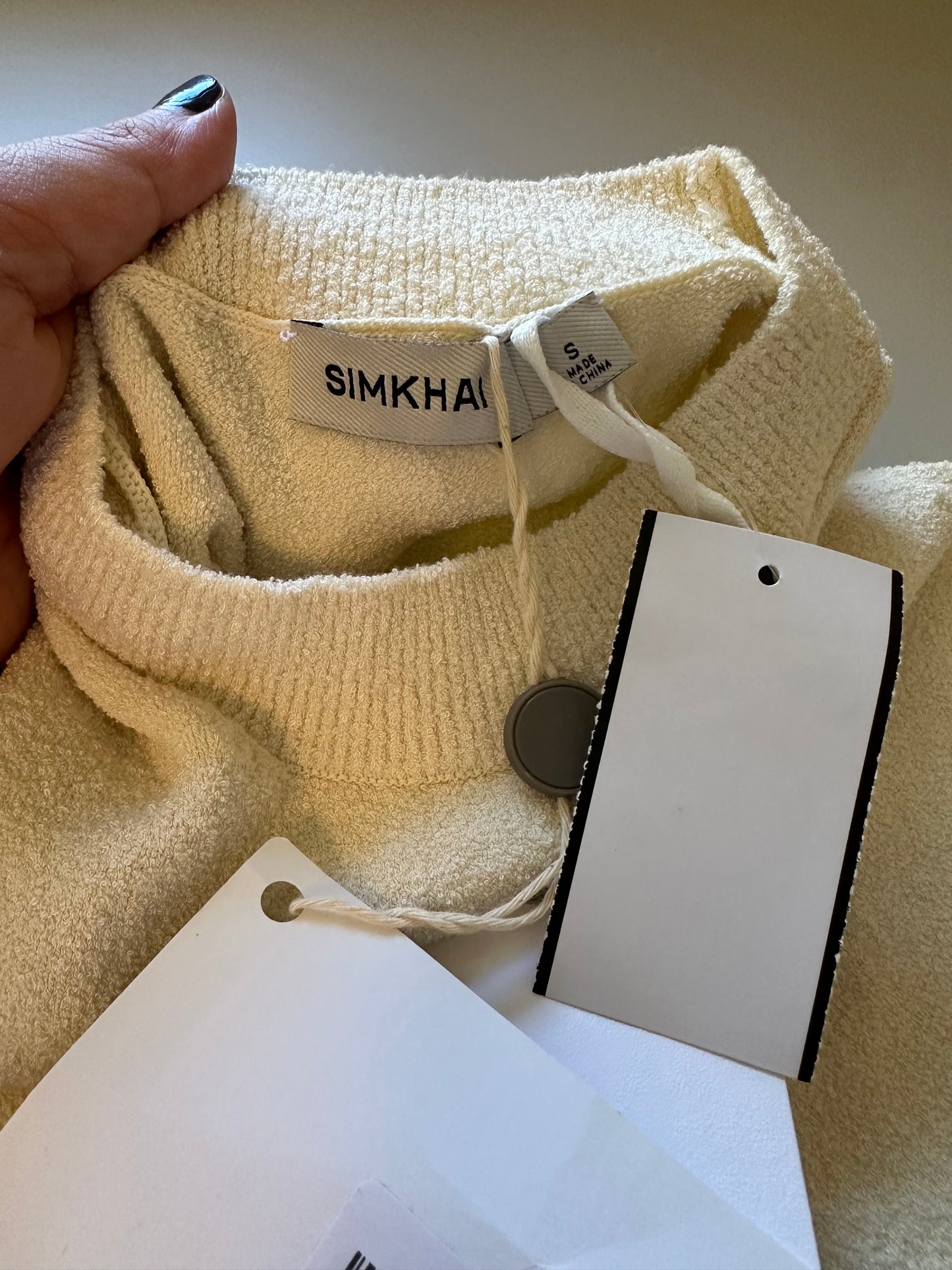 NWT Simkhai Tatyana Cream Sleeveless Knit Cropped Top | Size Small