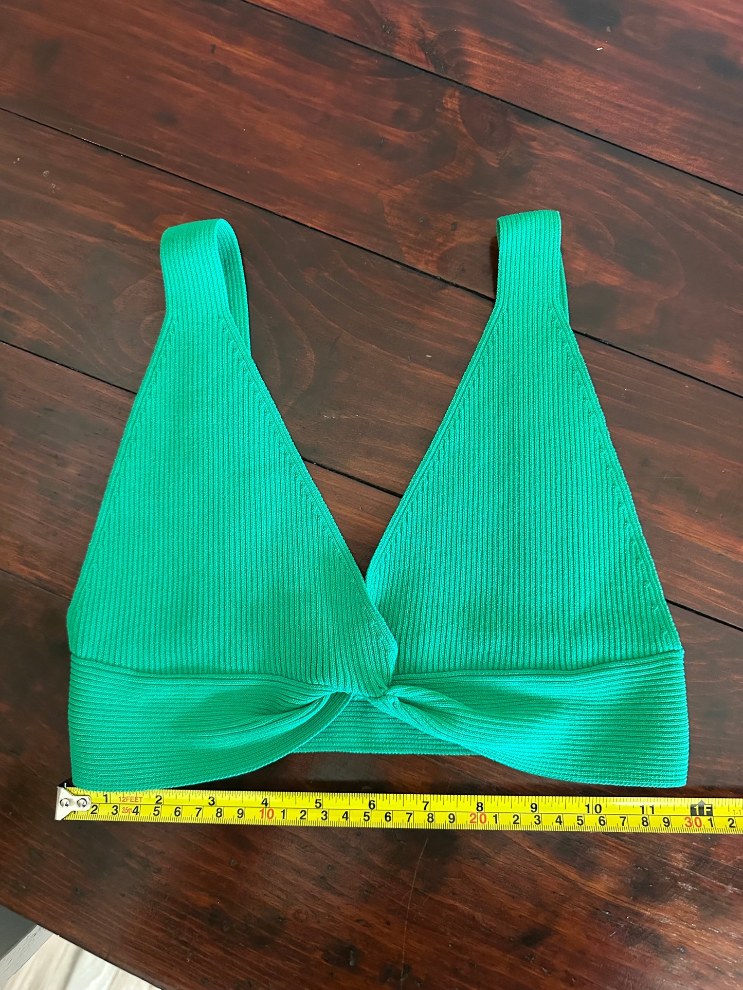 Zara Cropped Ribbed Top - Size Medium