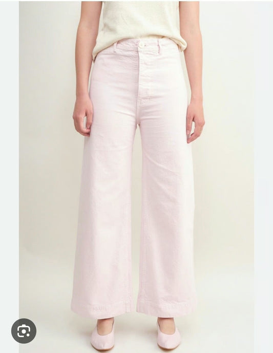 Jesse Kamm Women's Pink Wide-Leg Sailor Pants Size 6