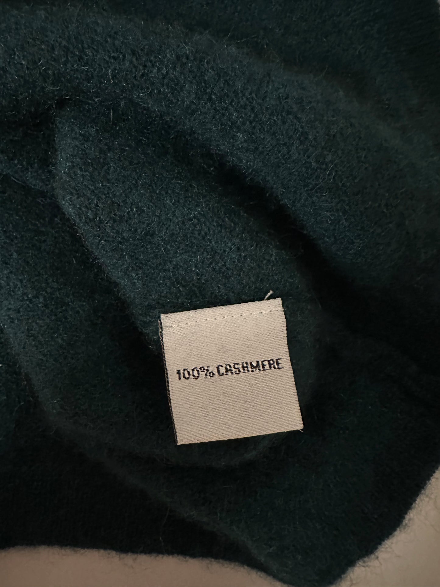 Claudia Nichole Women's Cashmere Sweater Green With Vermont Logo Size Small