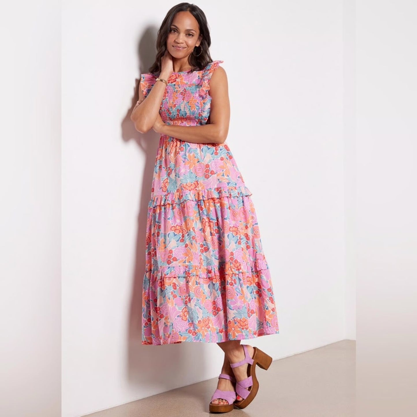 Banjanan Iris Midi Dress in Bloomsberry Dawn - Size XS