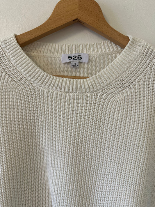 525 America Women's Cream Cotton Sweater Size Small