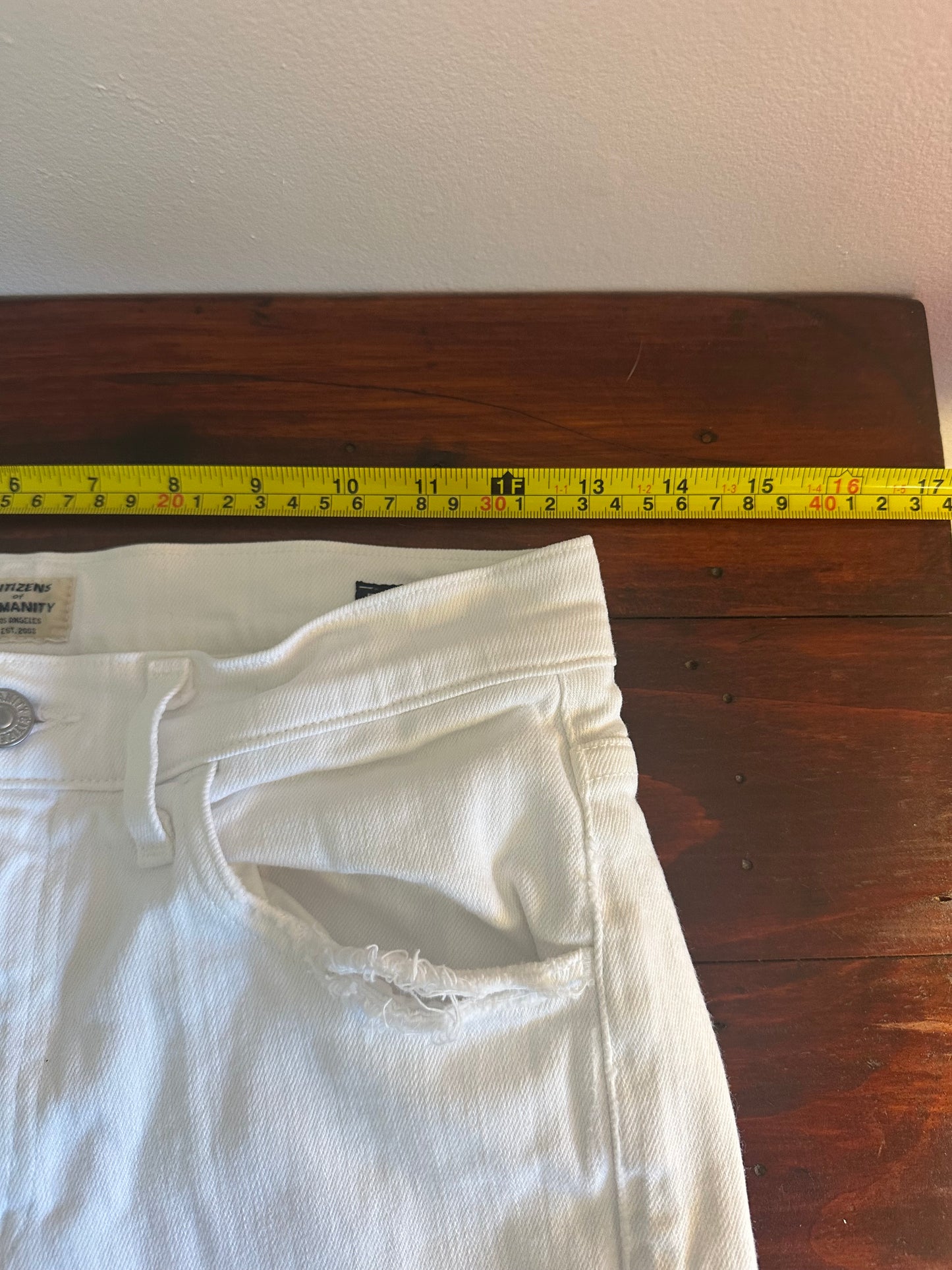 Citizens Of Humanity White High Rise Drew Crop Flare Jeans - Size 25