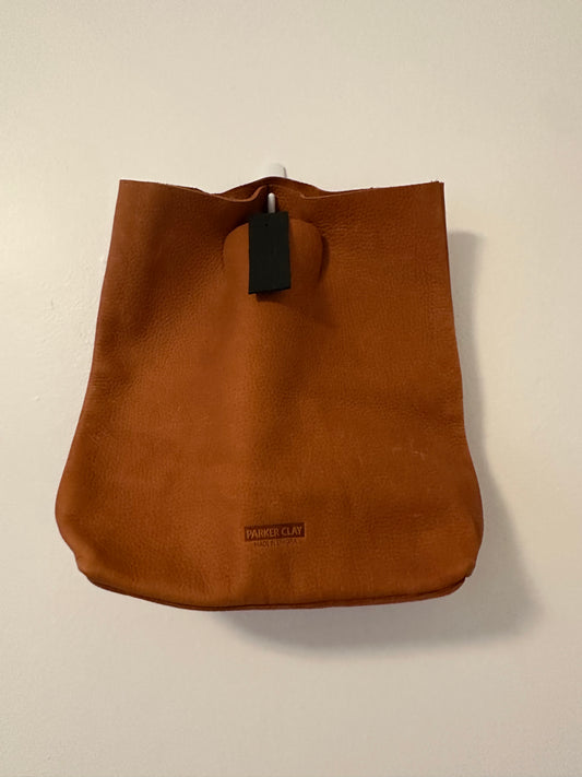 NWT Parker Clay Tan Leather Handheld Tote Bag