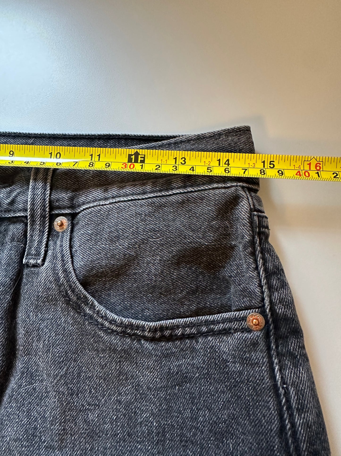 Levi's Black Distressed Hem Denim Mini Jean Skirt | Size 27