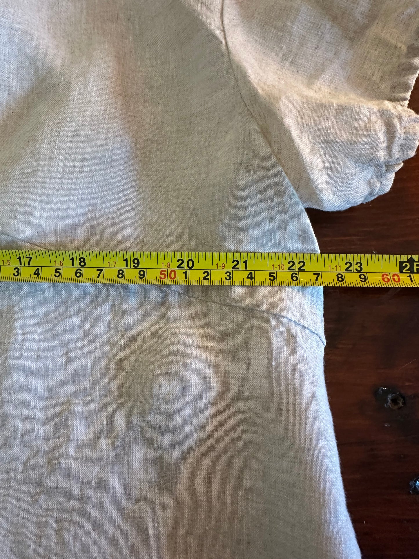 Banana Republic Linen Tie Front V Neck Top in Natural Size Large