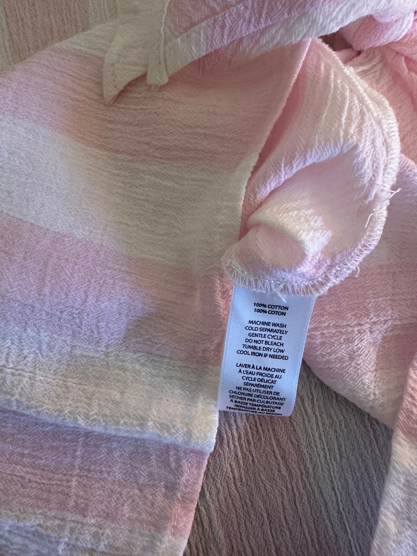 Beachlunchlounge Pink and White Stripe Gauze Top Size XS