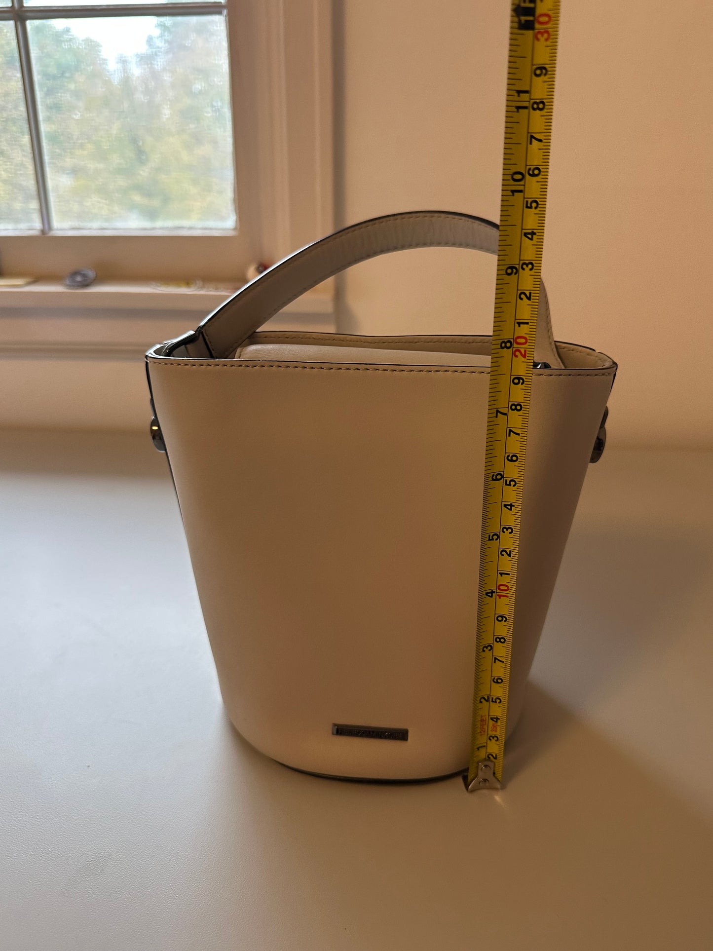 Rebecca Minkoff Cream Kate Small Bucket Bag in Putty Leather