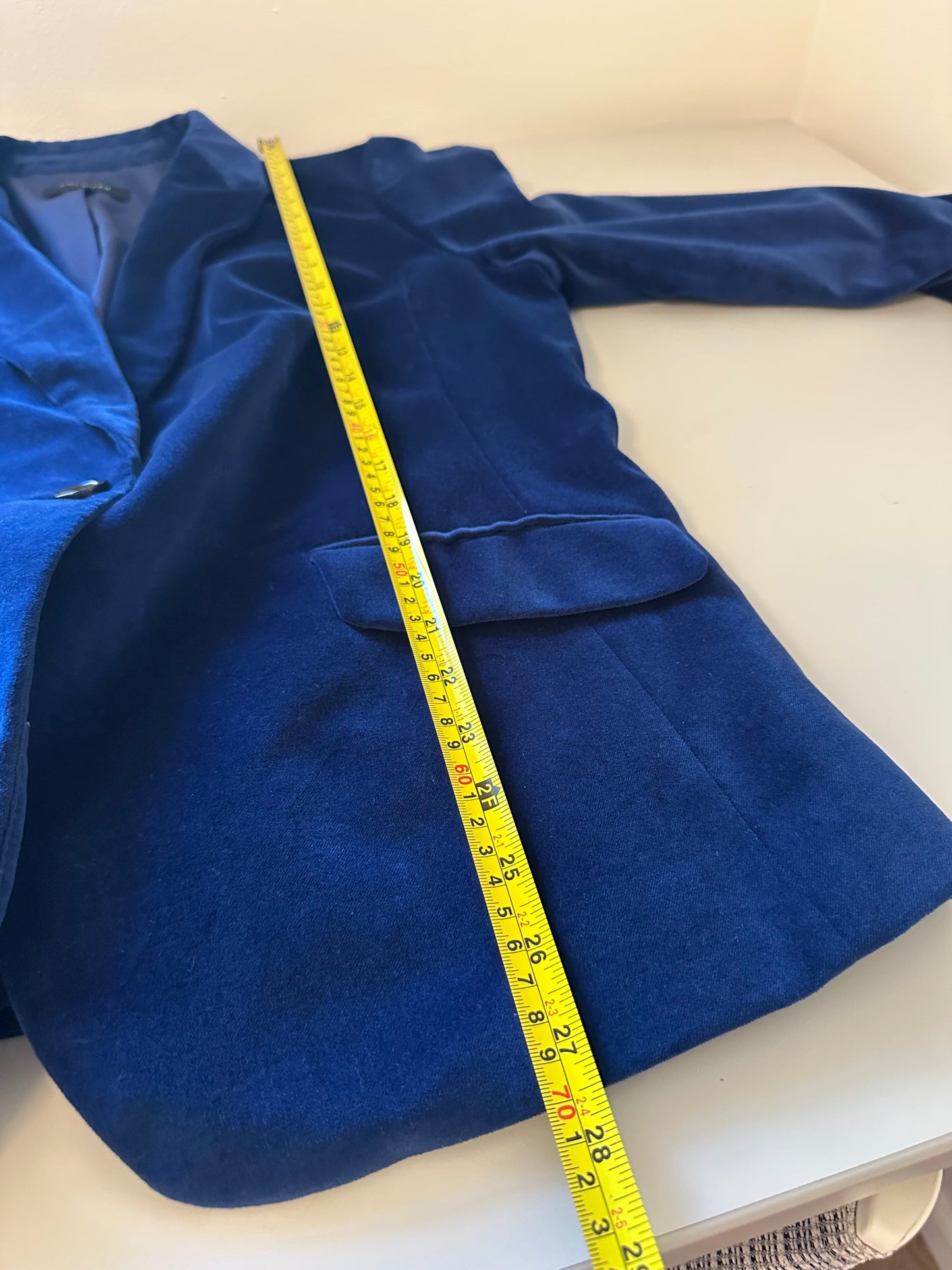 Talbots Modern Velveteen Midnight Blue Velvet Blazer | Size 16