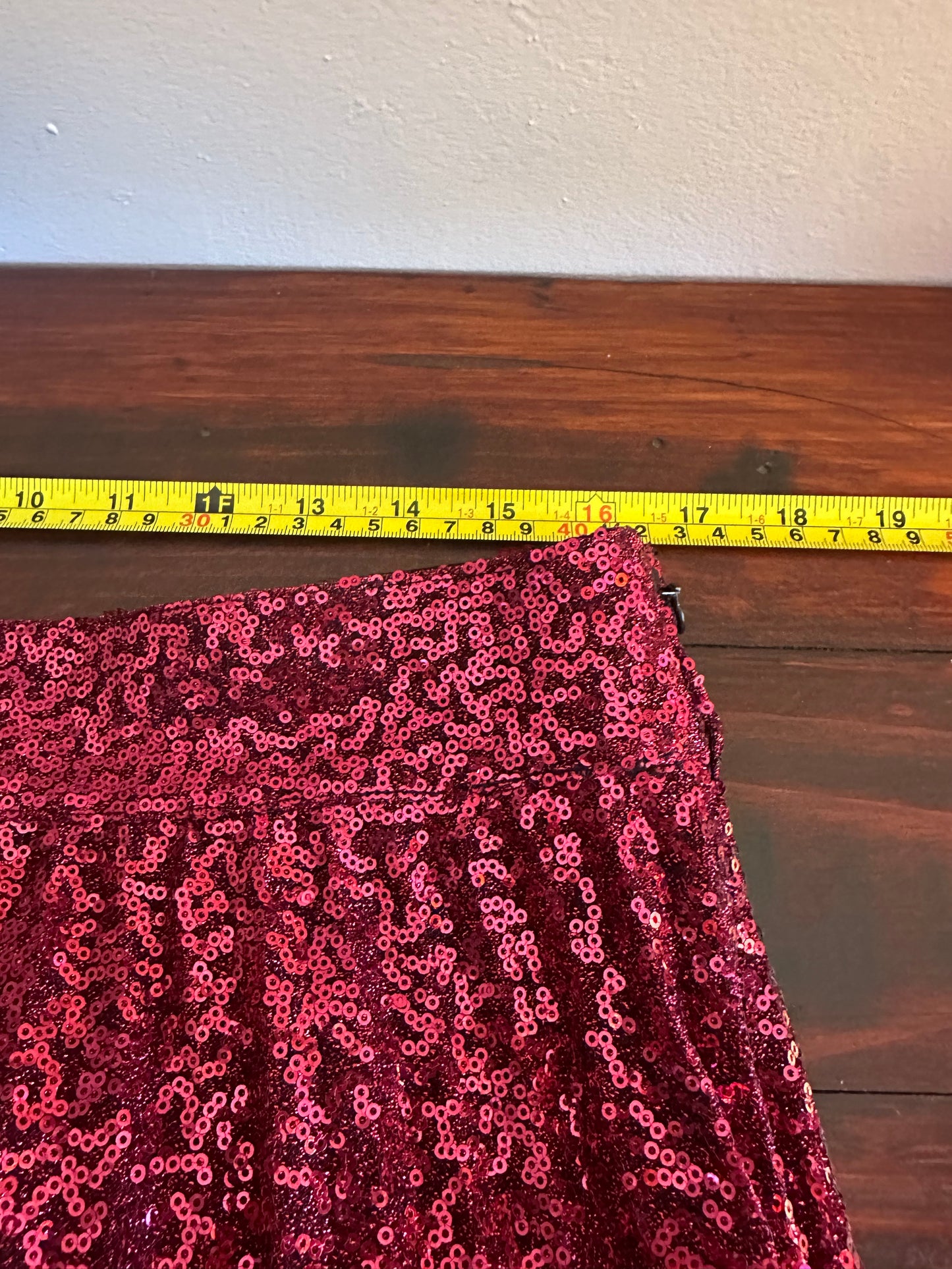 Sezane Dilo Pleated Midi Skirt in Fuschia Sequins - Size 44