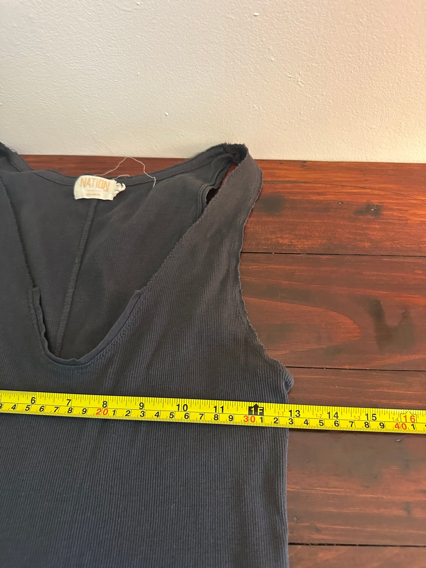 Nation LTD Charcoal Grey Ribbed Tank Top - Size Medium