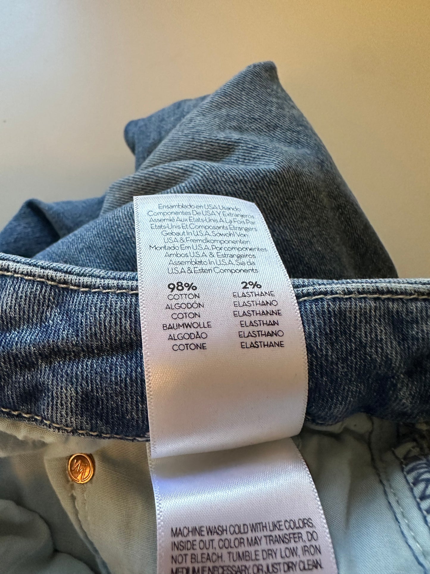 MOTHER High Waisted Looker Ankle Blue Cropped Jeans in Popism | Size 28