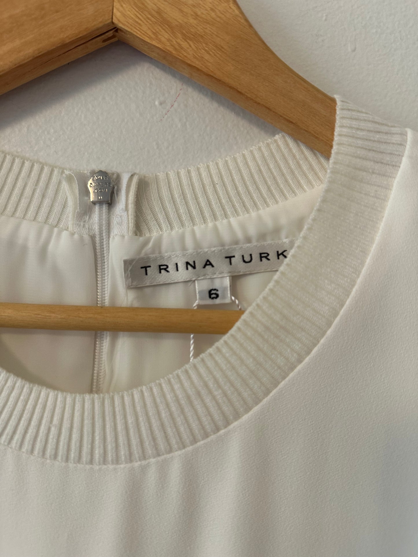 NWT Trina Turk White Paper Cut Sleeveless Jumpsuit | Size 6