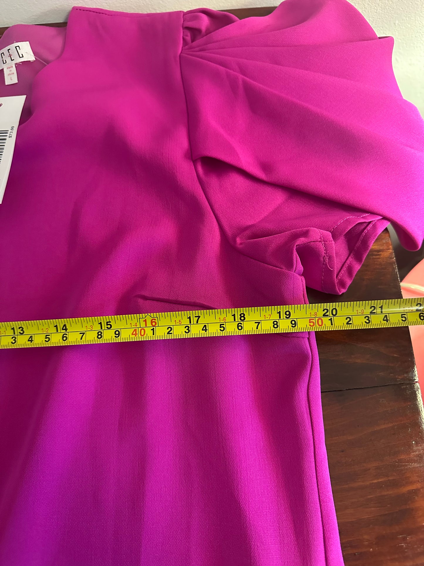 NWT Women's Pink Ruffle Sleeve Mini Dress Size Large