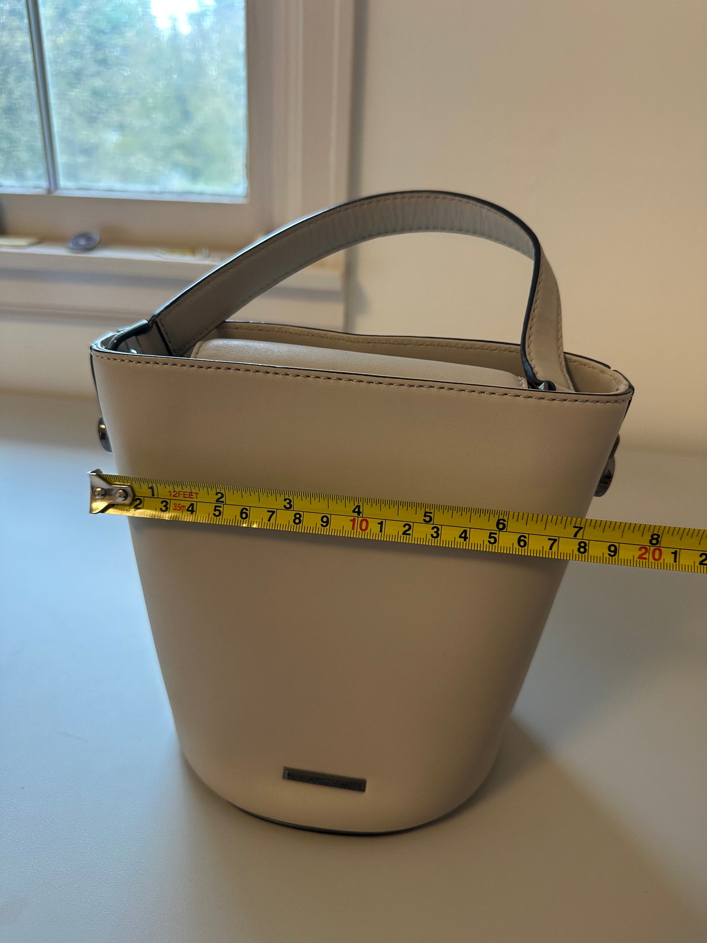 Rebecca Minkoff Cream Kate Small Bucket Bag in Putty Leather