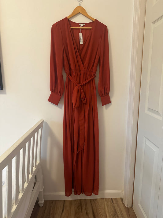Baltic Born Celine Maxi Dress in Rust - Size Medium