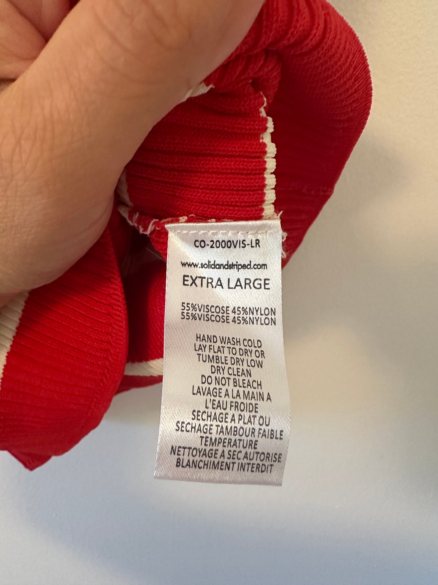 NWT Solid & Striped Red and White Striped Ribbed CarsonTank Top - Size XL