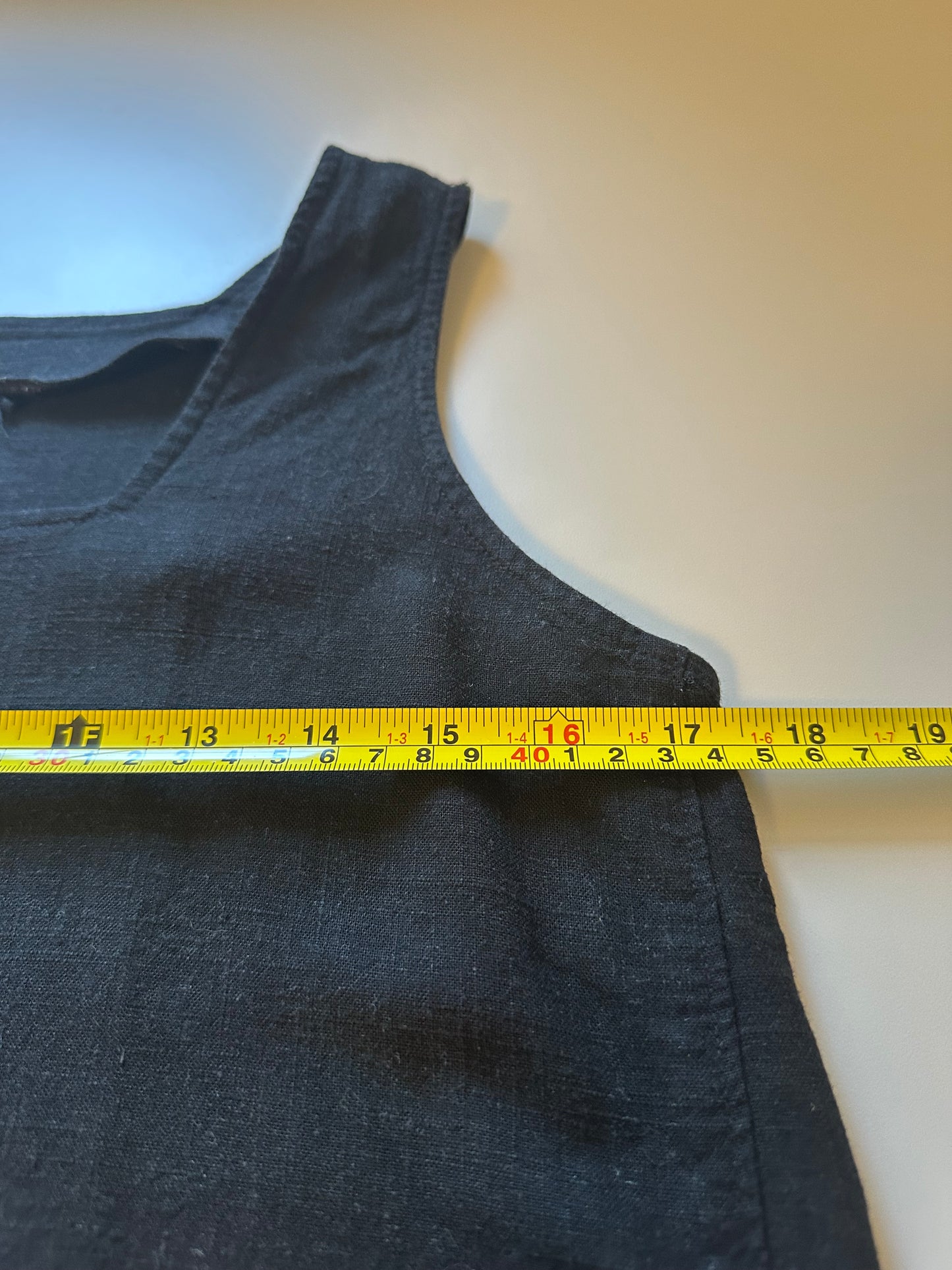 Ann Taylor Black Linen Blend Cropped Tank Top | Size XS