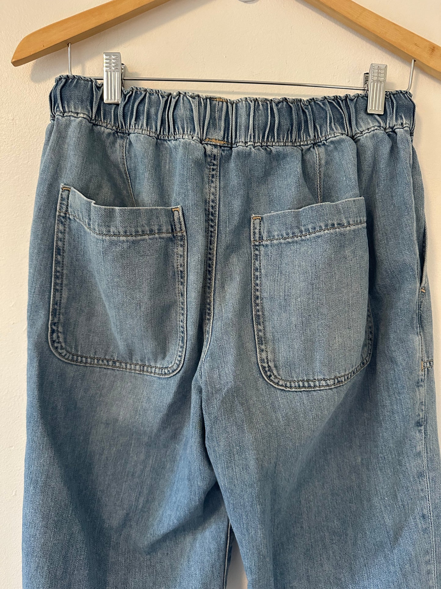 J. Crew Relaxed Fit Light Blue Jeans with Elastic Drawstring Waist | Size 26