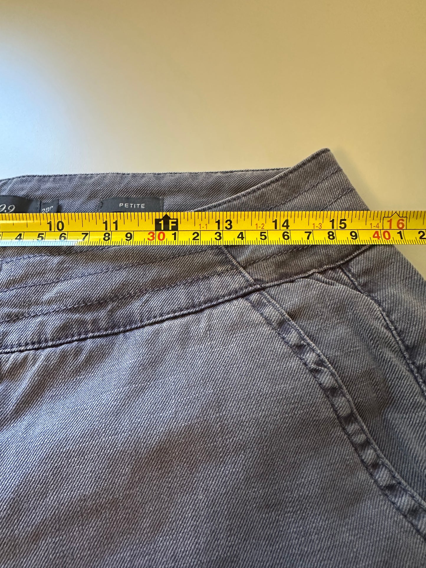 Level 99 Charcoal Low Rise Flare Pants | Size 28 Petite