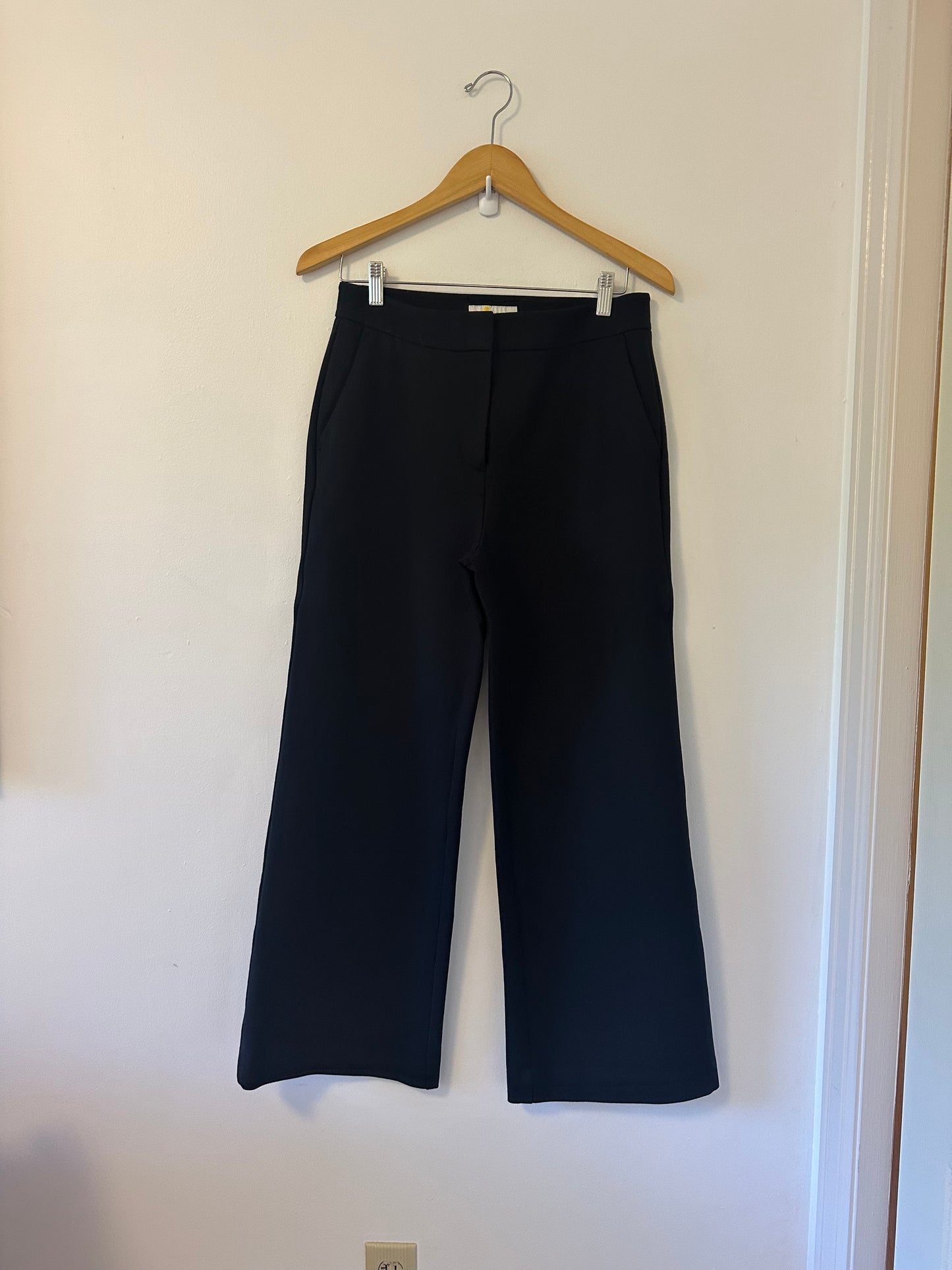 Boden Wide-Leg Ponte Pants in Black | Size 8P
