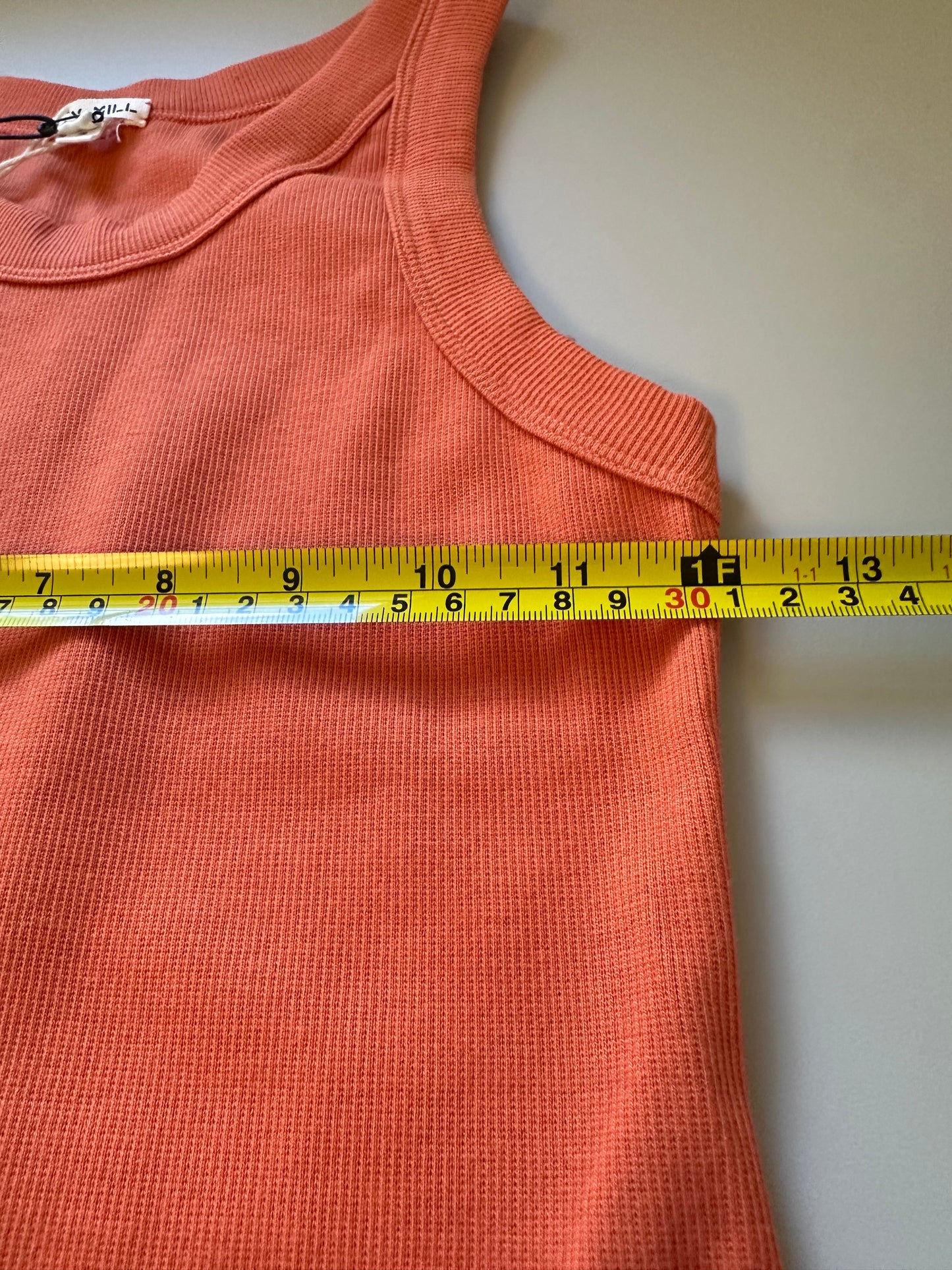 Alex Mill Everyday Ribbed Cotton Stretch Tank Top in Orange | Size Small