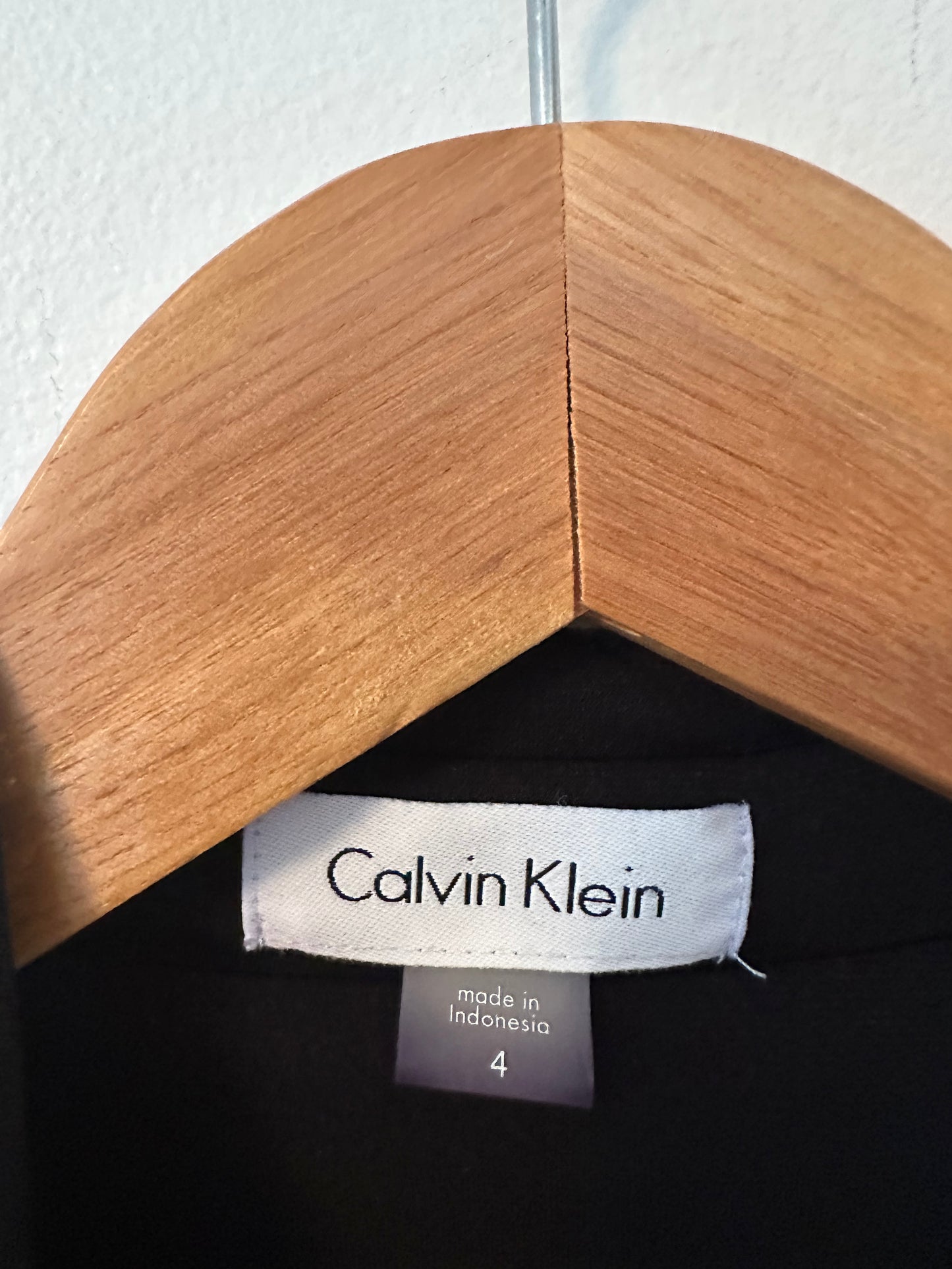 Calvin Klein Black Long Sleeve Collared Knit Wrap Dress | Size 4