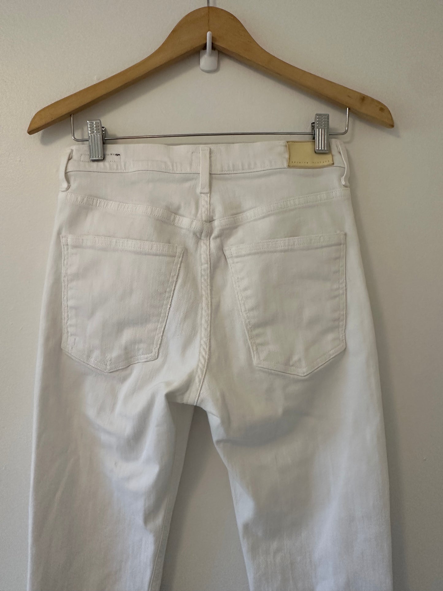 Citizens Of Humanity White High Rise Drew Crop Flare Jeans - Size 25