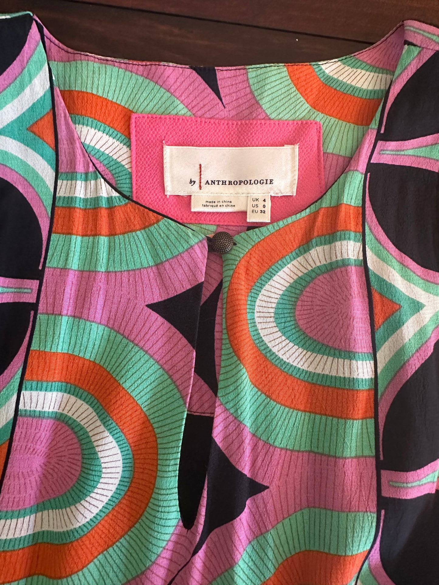 Anthropologie Kenzie Asymmetrical Geometric Multicolored Dress Size 0