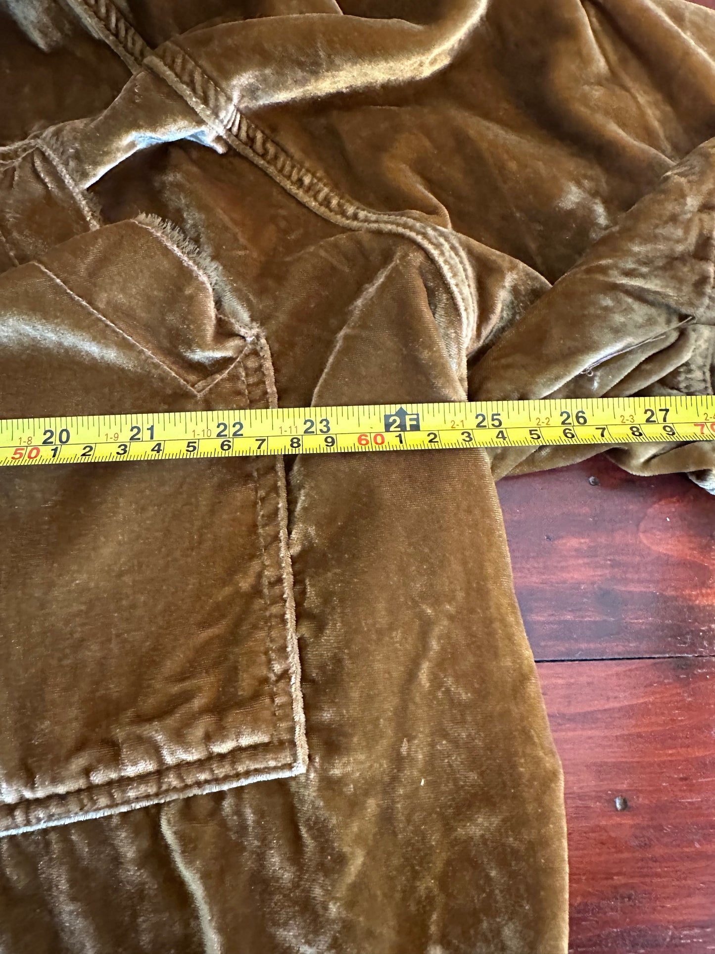 Free People We The Free Night Skies Velvet Blouse in Golden Brown - Size Medium