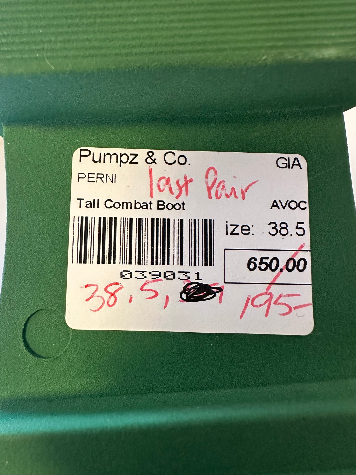 Gia Borghini x Pernille Tall Green Leather Knee High Rain Boots | Size 38.5