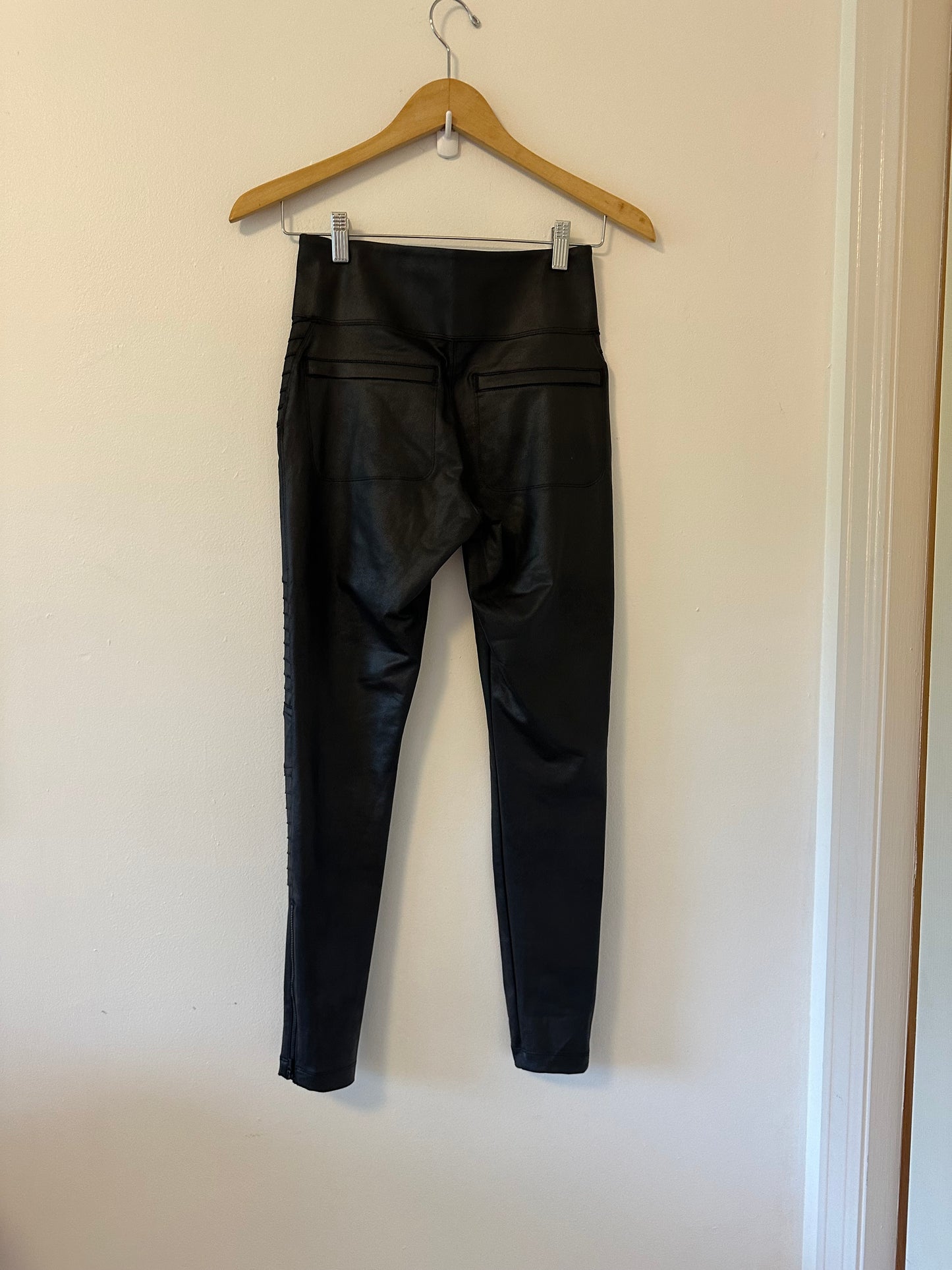 Athleta Delancey Gleam Moto Tight Black Leggings | Size Small