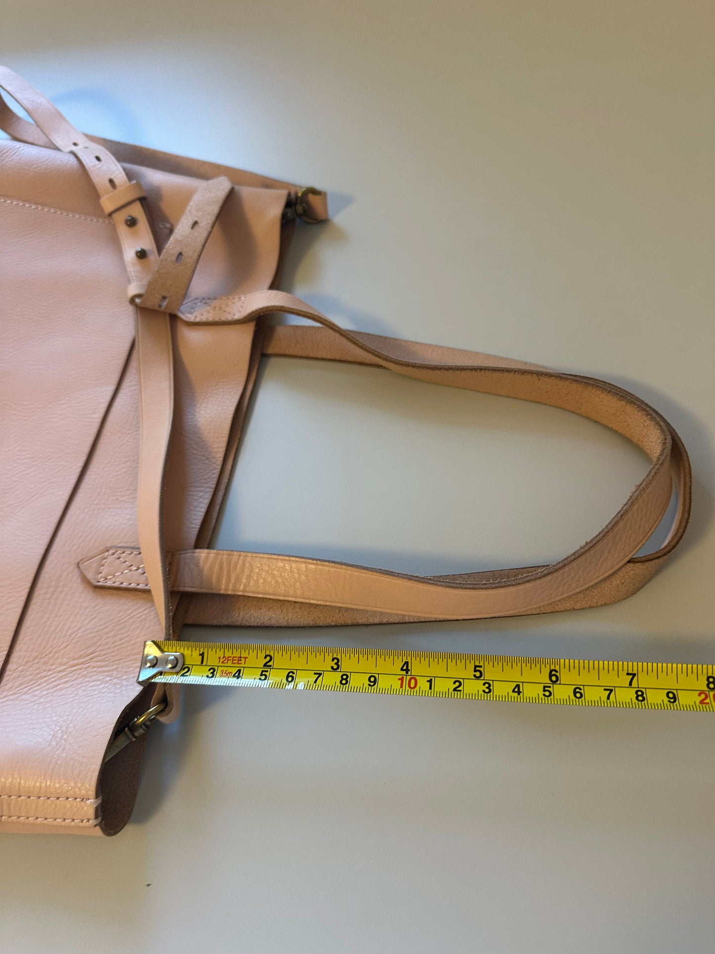 Madewell Blush Pink Open Top Leather Tote Bag