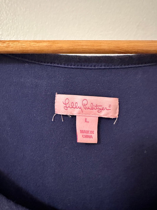 Lilly Pulitzer Nautical Mini Dress with Rope Tie and Seashell Pattern | Size Large