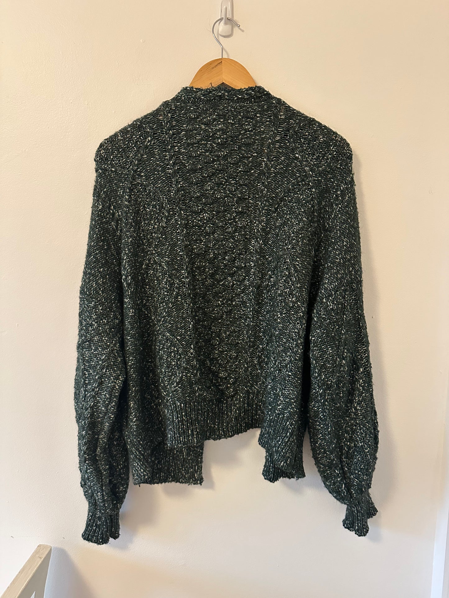 Sundays Forest Green Open Cardigan - Size Small