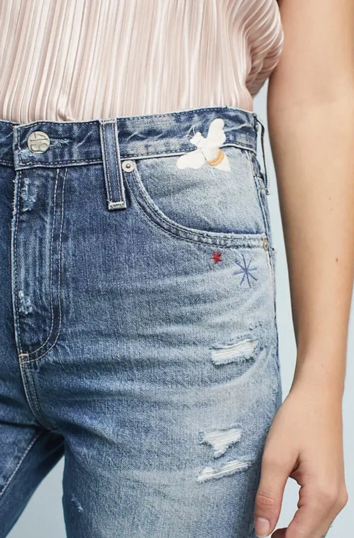 AG Adriano Goldschmied Phoebe in 23 Years Woven Dreams Embroidered Jeans