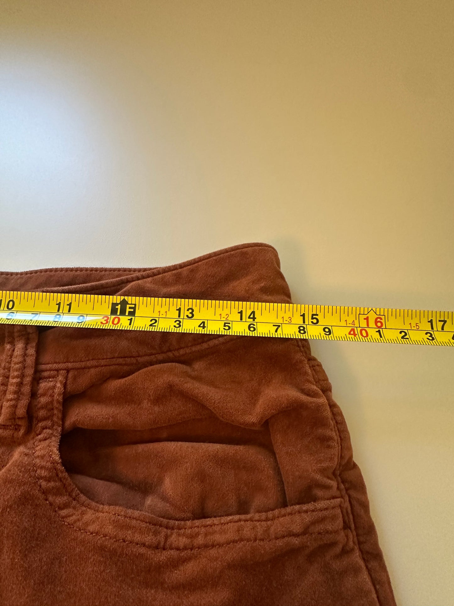Mavi - Brown Velvet Rust High-Rise 70s Bootcut Flare Pants | Size 30