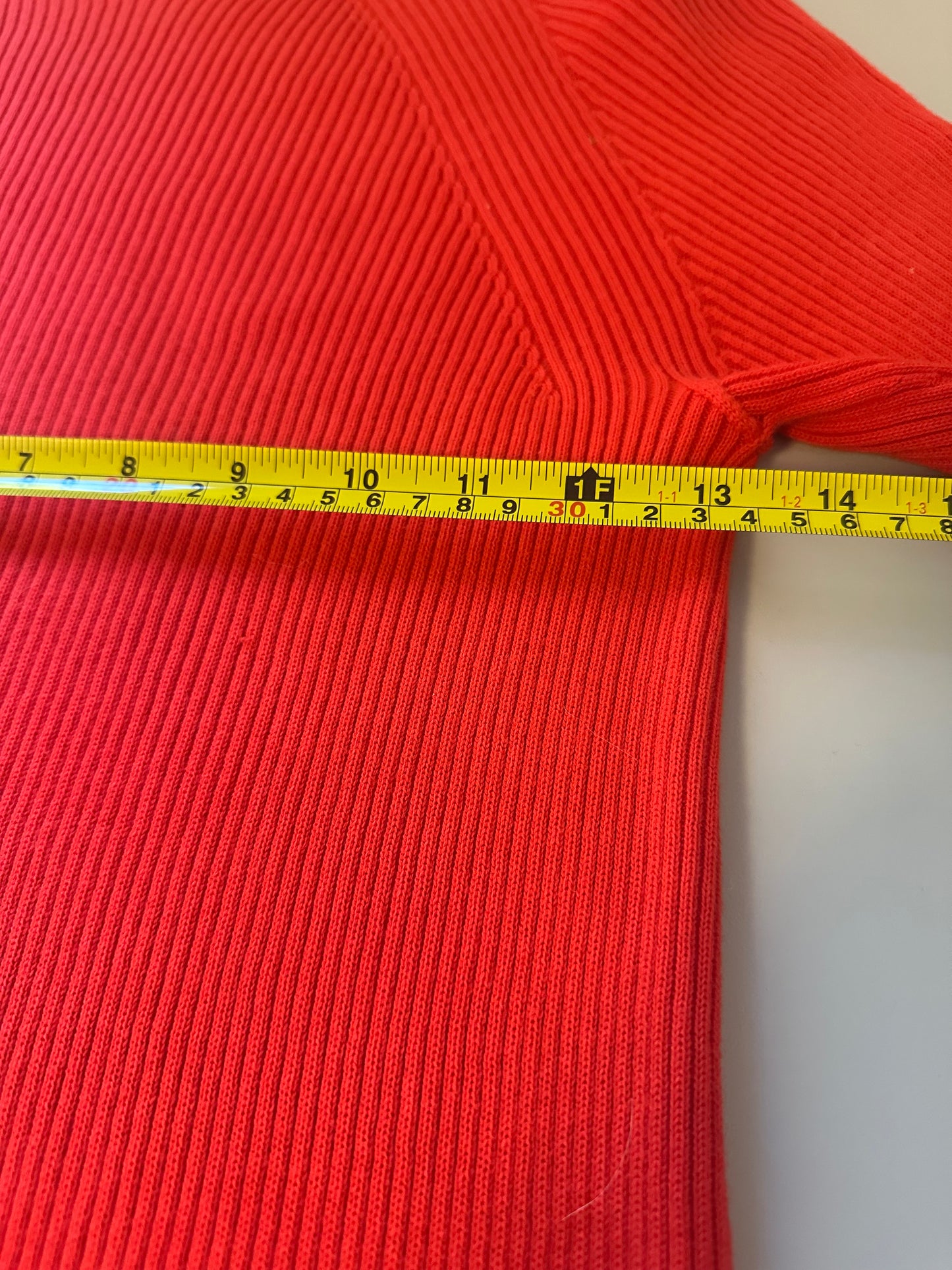 Boden Poppy Red Women's Ribbed Lightweight Cotton Sweater | Size 8