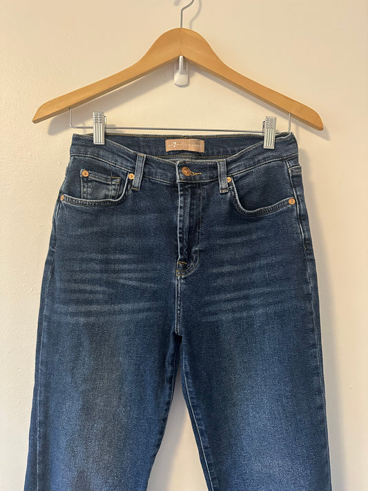 7 For All Mankind High Waist Slim Kick Jeans in Deep Soul | Size 30