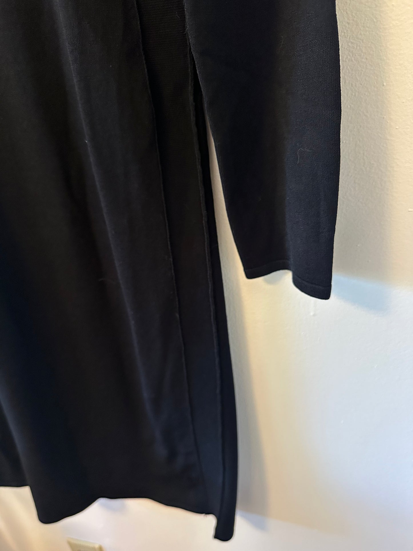 Vince Fitted Long Sleeve Knit Dress in Black - Size Medium