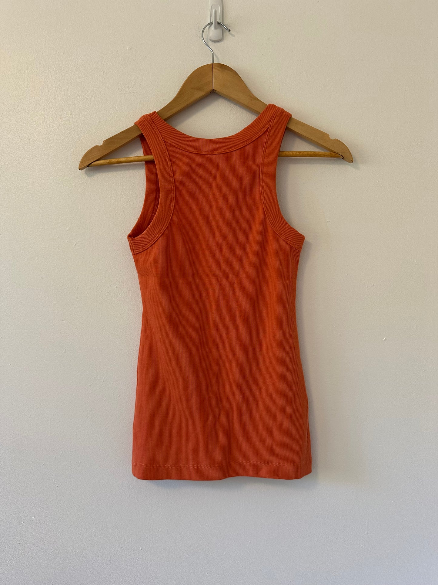 Alex Mill Everyday Ribbed Cotton Stretch Tank Top in Orange | Size Small