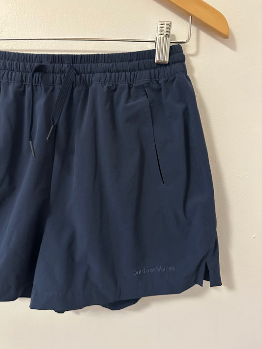 Outdoor Voices Navy Women's Drawstrings Waist Nylon Shorts | Size XS