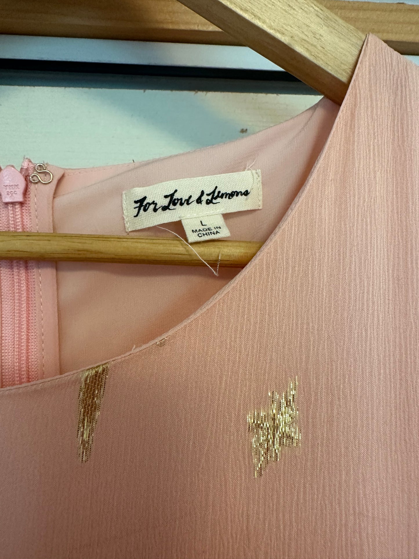 For Love & Lemons Silk Gilded Star Maxi Dress Size Pink Gold Size Large
