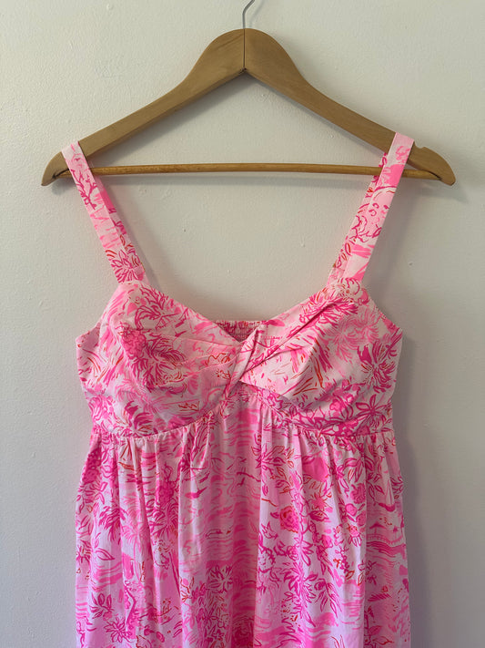 Lilly Pulitzer Azora Pink Floral Empire Waist Sundress | Size 6