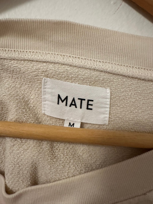 MATE The Label Cream Organic Lightweight Terry Raglan Sweatshirt - Medium