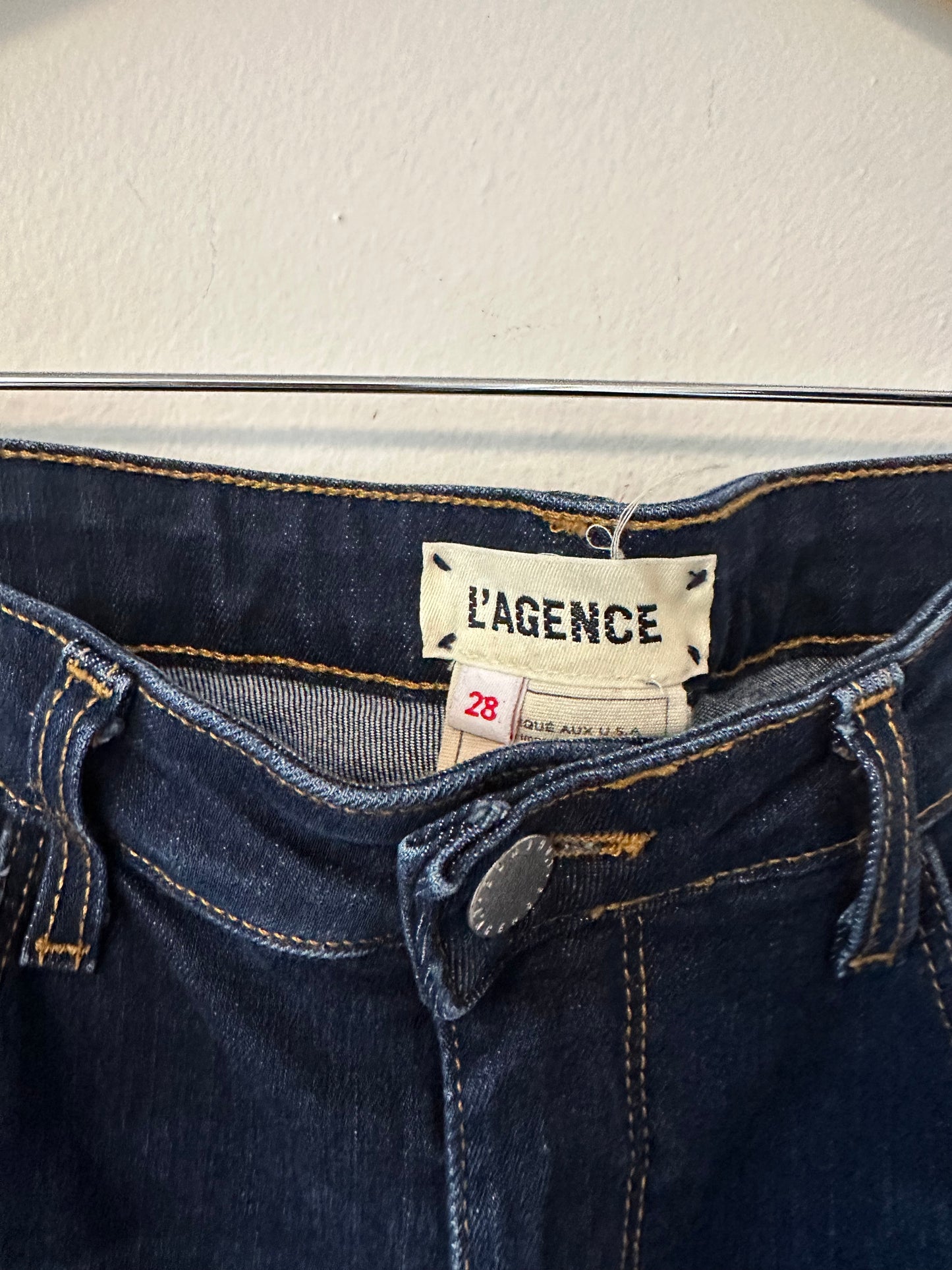 L'AGENCE Dark Blue Ankle Jeans With Stretch | Size 28
